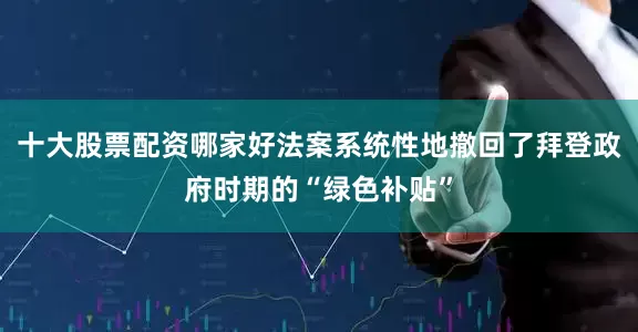 十大股票配资哪家好法案系统性地撤回了拜登政府时期的“绿色补贴”