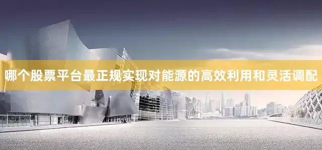 哪个股票平台最正规实现对能源的高效利用和灵活调配